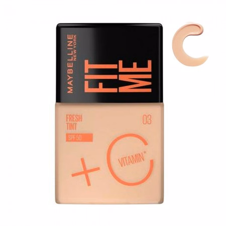 Base Facial Maybelline Fit Me Fresh Tint Vitamin C+ SPF50 03 30ml