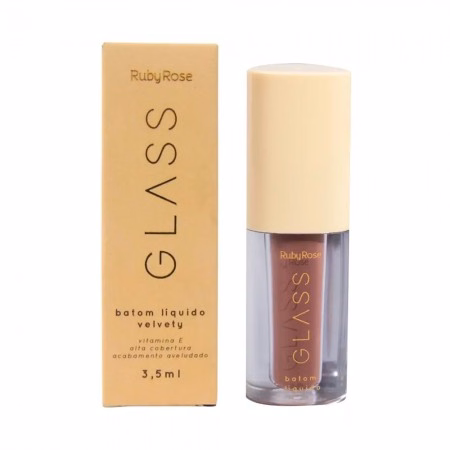 Batom Líquido Velvety Ruby Rose Linha Glass HB-578 3,5ml