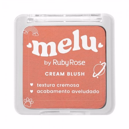 Blush em Creme Ruby Rose Melu HB-6119 Cor 01 Cherry 9g