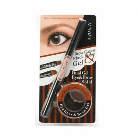 Delineador em Gel e Pomada para Sobrancelhas Duo M007-02 Marrom e Preto
