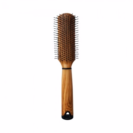 Escova de Cabelo Raquete Desembaraçadora Anti-Frizz Acabamento Madeira Aurvan Beauty