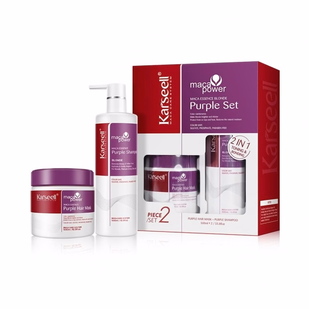 Kit Capilar Karseell Maca Essence Purple Shampoo 500ml + Máscara C...