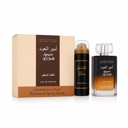 Kit Perfume Lattafa Ameer Al Oudh EDP Unissex 100ml + Spray...