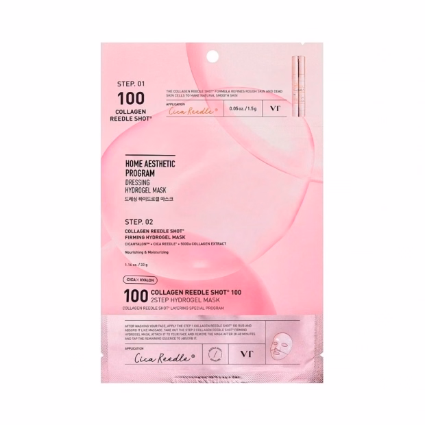 Máscara de Hydrogel VT Cosmetics Collagen Reedle Shot 100 2-Passos