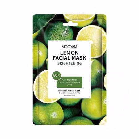 Máscara Facial em Folha Mooyam Lemon Brightening Iluminadora e Revitalizante 25ml