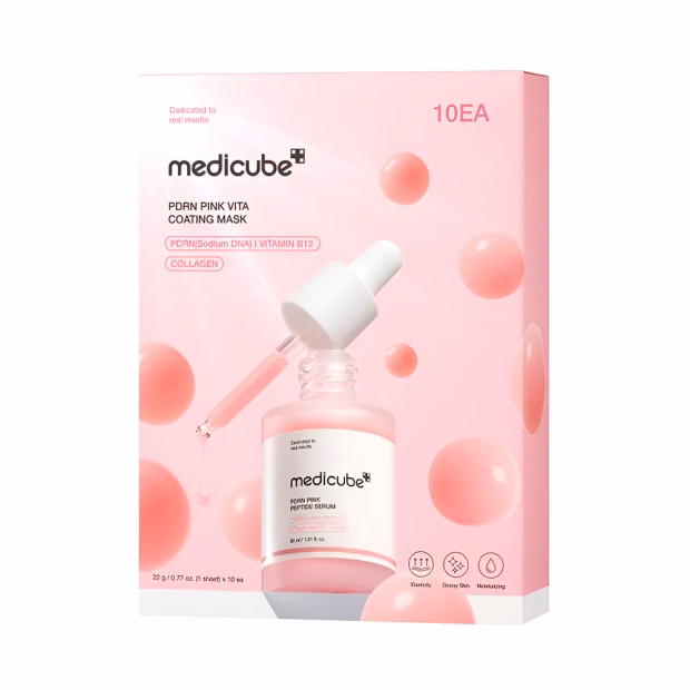 Máscara Facial Medicube PDRN Pink Vita Coating 22g 10pcs