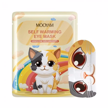 Máscara para Olhos Térmica Autoaquecível Móoyam Little Cat