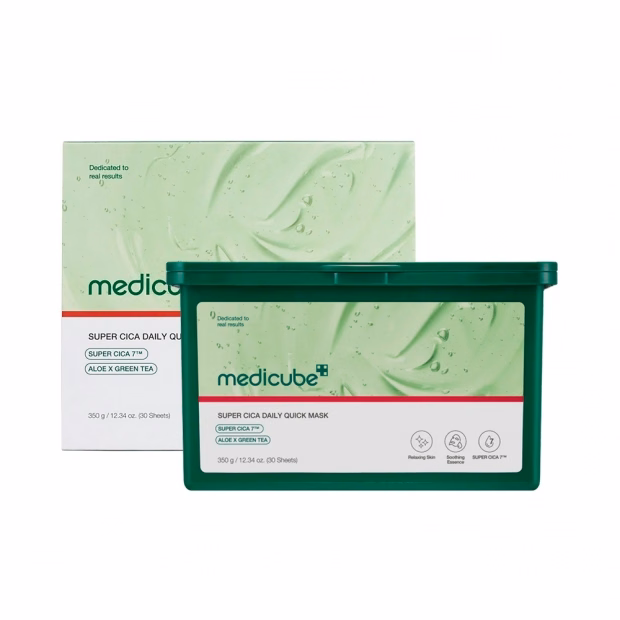 Máscaras Faciais Medicube Super Cica Daily Quick Mask 350g 30pcs