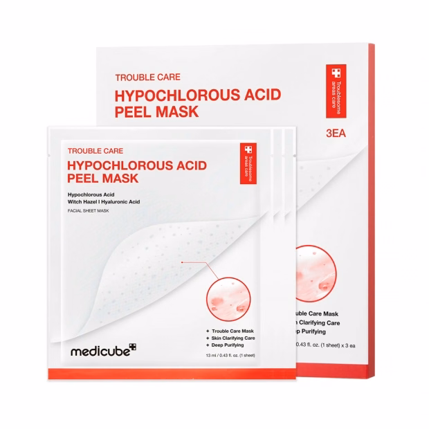 Set Máscaras Faciais Medicube Hypochlorous Acid Peel Mask 3EA 3pcs